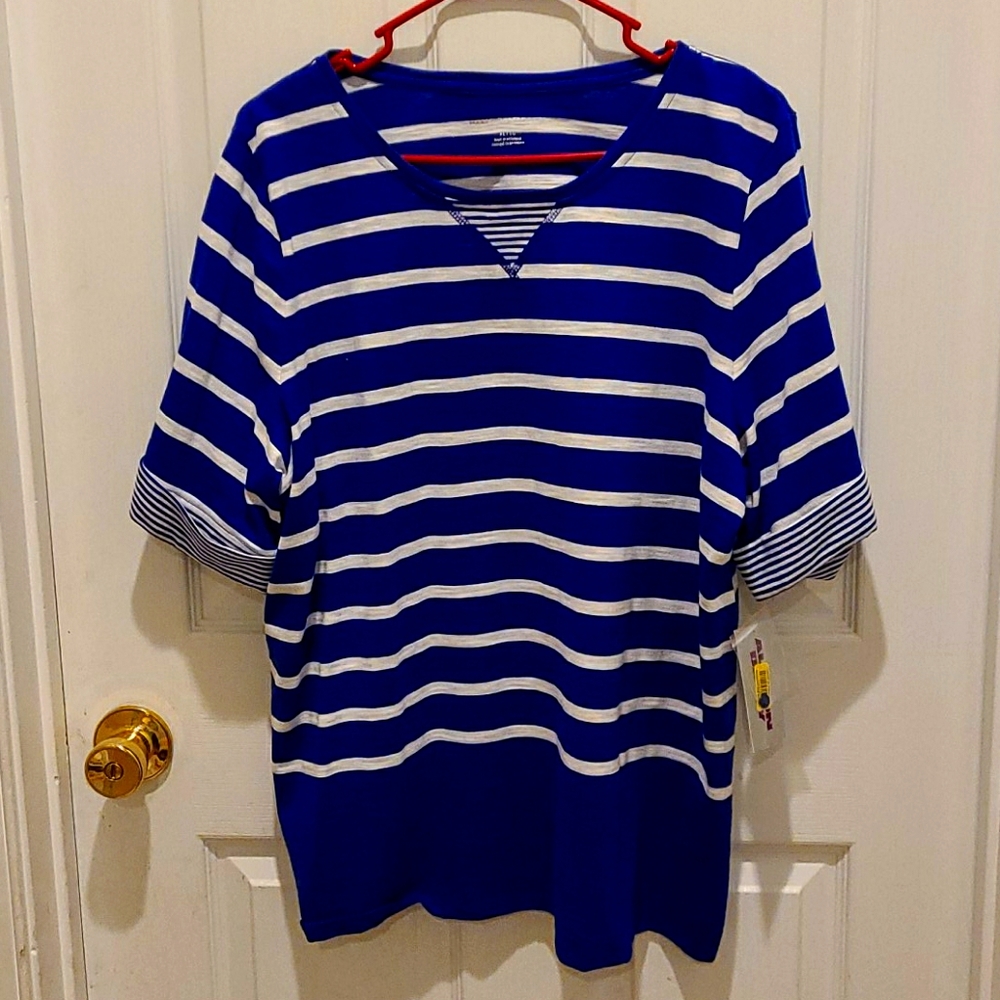 NWT Allison Daley XL blue stripe